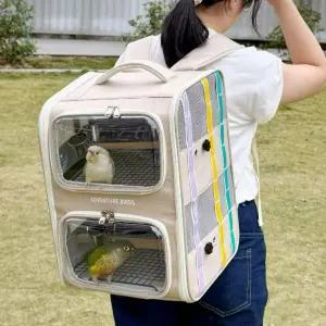 앵무새 2단 이동장 이동백팩 새 이동가방 앵무새케이지