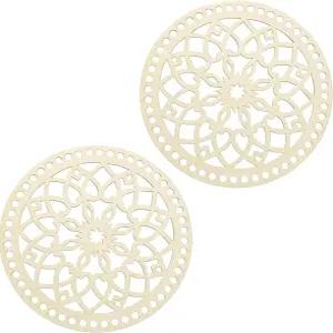 파티킬 2PCS 바구니 베이스 7.9인치 나무 코바늘 바닥 가방 원형 직조 용품 여성용 및 공예 프로젝트 DIY