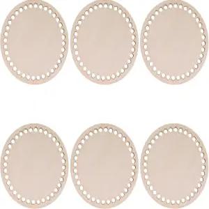 SWZHAI 4인치 지름 바구니 바닥 6개의 천연 빈 나무 받침대 원형 코바늘 미완성 뜨개질 DIY 공예 직조