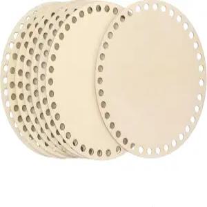 8개의 코바늘 바구니 베이스 원형 미완성 나무 바닥 모세스 DIY 공예 직조 제작 용품 홈 데코레이션 6인치