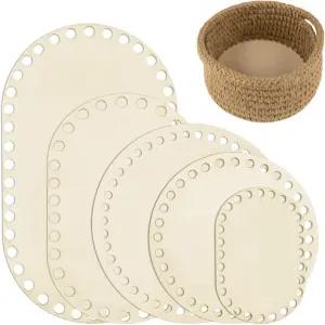 나무 바구니 바닥 5개의 타원형 원형 빈 코바늘 받침대 직조 용품을 만드는 DIY 공예 뜨개질 홈 데코레이션