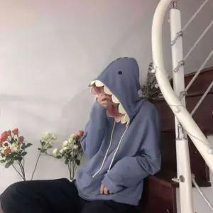 디자인 긴 소매 플리스 상어 후드티 풀오버 드로스트링 스웨트셔츠 캐주얼 탑 코트 모자 스웨터 여성