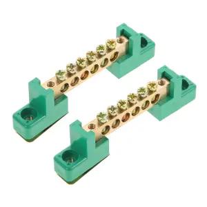 배전 캐비닛 및 전기 장비를 위한 터미널 위치 접지 버스바 키트가 있는 Ipetboom 2pcs 구리 안전한 와이어