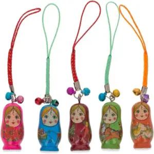 휴대폰 가방 배낭을 위한 의 피상키 5종 나무 인형 마트료시카 부적 세트