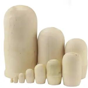 문모 10pcs 아름다운 수제 DIY 빈 나무 둥지 인형 선물 소원 공예 마트료시카 전통