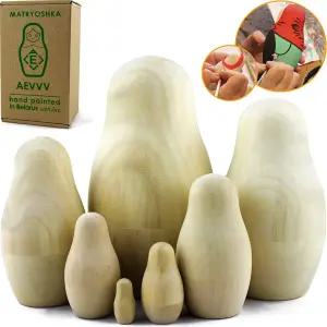 칠하지 않은 둥지 인형 DIY 7 마트료시카 빈칸 미완성 페인트 선물용 나만의 만들기