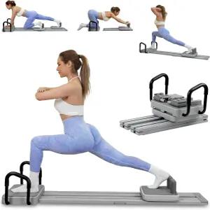 필라테스 리포머 - 66.9인치 확장 트랙 휴대용 다기능 복부 스키 머신 가정용 운동 기구 보드 제공