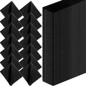 릴로스 300개 안경 청소용 천 극세사 렌즈 카메라 휴대폰 노트북 LCD TV 화면 등 6 x 7 인치 블랙