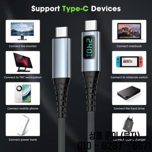 USB 3.2 Gen2x2 Type C 케이블(디지털 디스플레이 포함) 20Gbps 고속 데이터 전송 PD 240W 노트북용 풀 기