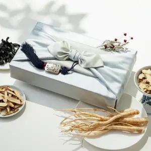 [조은나래]도라지정과 700g 선물세트 연한파랑 보자기포장