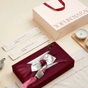 [조은나래]도라지정과 500g 선물세트 진한빨강 보자기포장