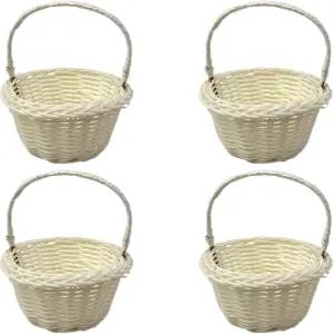 TianQUXNGI 4종 핸드헬드 라탄 바구니 섬세한 손뜨개 장식으로 침실의 매력과 선물을 선사합니다