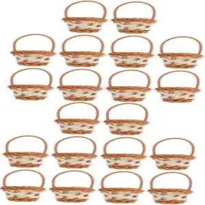 BESTOYARD 20개 휴대용 라탄 직조 바구니 일상 사용 파티 및 페스티벌을 위한 홈 데코 다용도 미니 수납