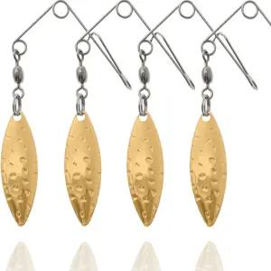 올러필러리 50PCS 낚시 스피너 블레이드 리그 스피너베이트 매끄러운 스푼 키트 샤프트 베이스 미끼를