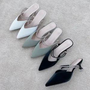 여자 미들굽 봄 여름 하객룩 3컬러 힐 슈즈