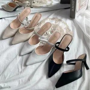 여자 원 스트랩 무지 3컬러 베이직 하객룩 힐