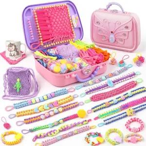 우정 팔찌 만들기 키트 및 DIY 직조 베틀 500개 이상의 다채로운 로프 밴드 구슬 6~2세 를 창의적인 예술