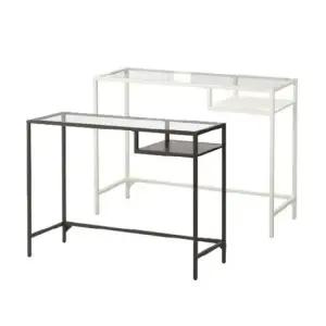 이케아 VITTSJO 빗셰 노트북책상 100x36cm 유리테이블 컴퓨터책상 화장대 1인책상