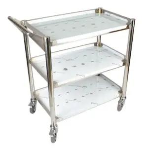 튼튼하고 안전한 배식용 서빙카트 3단 삼면막힘 무소음바퀴