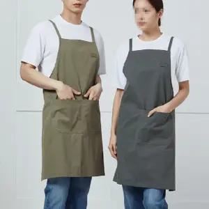 3색 1개 기본 무지 앞치마 카페 바리스타 식당 서빙 X업소용 검정 가벼운 까페 나일론 남성 미용 빅사이즈