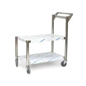 급식실 식당용 이동식 바퀴형 2단 서빙 카트 무소음바퀴 중량이동