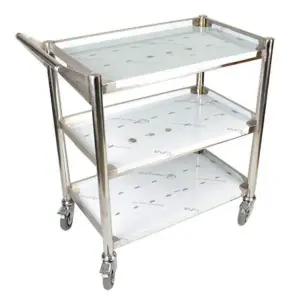 튼튼하고 안전한 배식용 서빙카트 3단 삼면막힘 일반바퀴 이동장비