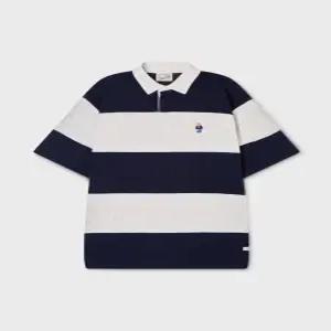 후아유 Steve Colorblock Collar T-Shirt WHHAG2421U