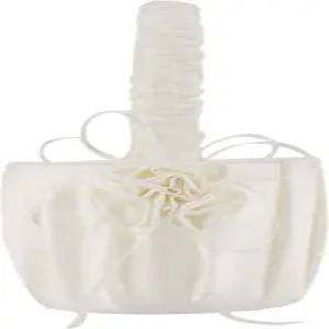 그 앤디 새틴과 장미꽃 장식 웨딩 플라워 걸 바구니. (높이 8인치) (밀키 화이트)