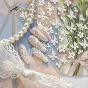 나비 네일스티커 홀로그램 자개네일 나비네일 봄네일 네일아트재료