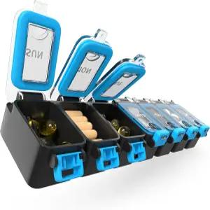 주간 알약 정리함 1일 1회 - 방수 씰 강화 대용량 수납공간 비타민 및 보충제 보관 업그레이드된 잠금 뚜껑