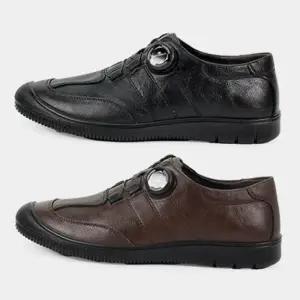 남성 다이얼 스니커즈 소가죽 출퇴근 편한 로퍼 운동화 - 2컬러