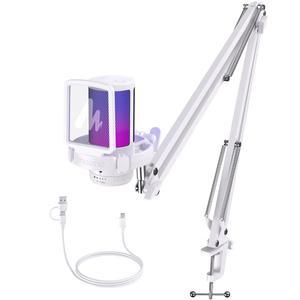 마오노 게이머웨이브 DGM20S USB 마이크 게이밍 콘덴서 RGB 노이즈 캔슬링 게인, 조명, 원키 뮤트 기능 포