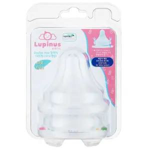 루피너스 Double Hole 젖꼭지 3단계 M 2개입젖병 이유식용품 아기용 유아