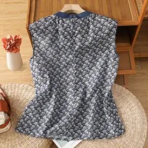 여친 하계 모란 핸드메이드 티셔츠 민소매 탑 셔츠 자수 나시 admr2