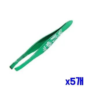 x5개 패턴 플라워 족집게 미끄럼방지 미용쪽집게