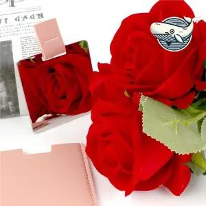 [셀러에이드]스타일리시 미니 거울 가죽케이스 핑크 색상