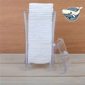 [셀러에이드]투명 화장솜 보관함 깔끔한 정리 사각 수납