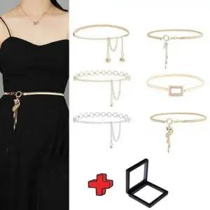 메탈 허리 벨트 여자 스커트 체인 원피스