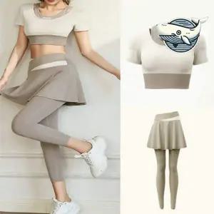 유니크 요가 필라테스 수납 스커트 레깅스