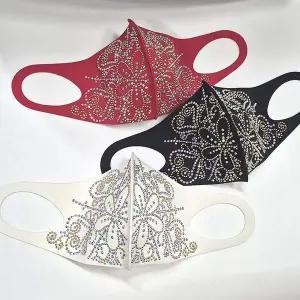 화려한 큐빅 플라워 자수 마스크 여성 패션소품