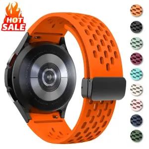 가민피닉스 삼성 갤럭시 시계 실리콘 스트랩 7 6 5 4 40mm 44mm Pro 45mm 자석 버클 밴드 클래식 43mm 47mm