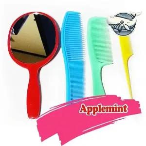[골드스마일]홈아트 애플민트 손거울 헤어빗 손질용 소품