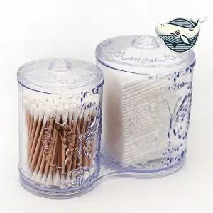 [골드스마일]투명 화장품 보관함 면봉 정리함 화장솜 수납함