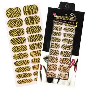 네일스티커 브라운 지브라 매직필름 셀프 팁 패턴