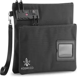 잠금식 머니백 - 여권 현금 의약품 공증 용품 및 귀중품을 위한 11x8.6인치 내구성 나일론 은행 파우치