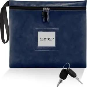 잠금장치가 있는 안전하고 다재다능한 공증 가방 13.2x10 인치 현금용 내구성 방수 가죽 잠금 용품 여권