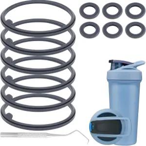 블렌더보틀 스트라다 셰이커 컵용 YONORD 13PCS 씰 개스킷 교체 뚜껑 고무 링 O 캡 실리콘 부품 뒤집힘
