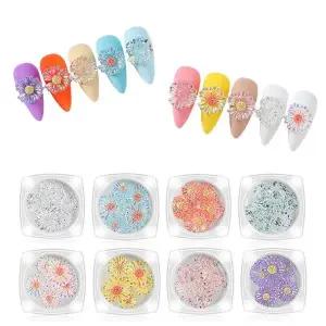 [셀러에이드]네일아트 오로라 데이지 플라워 파츠 8종 각 6p 세트