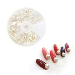 [셀러에이드]네일아트 커브진주 반진주 스톤 6종 세트 웨딩네일