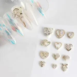 네일아트 럭셔리 하트 리본 플라워 지르콘파츠 12종